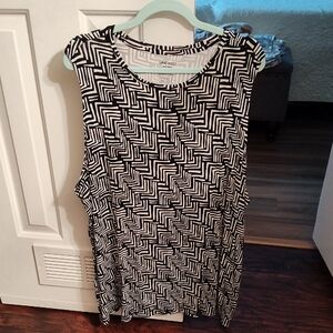 Nine West Black and White Blouse Tank Top